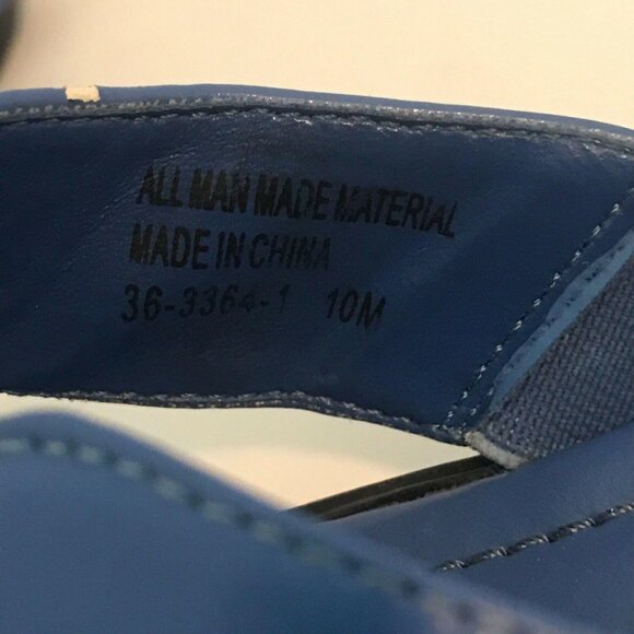 Womens Light Blue Periwinkle Leather Slip-On Slides Sandals Size 10 - Picture 6 of 6